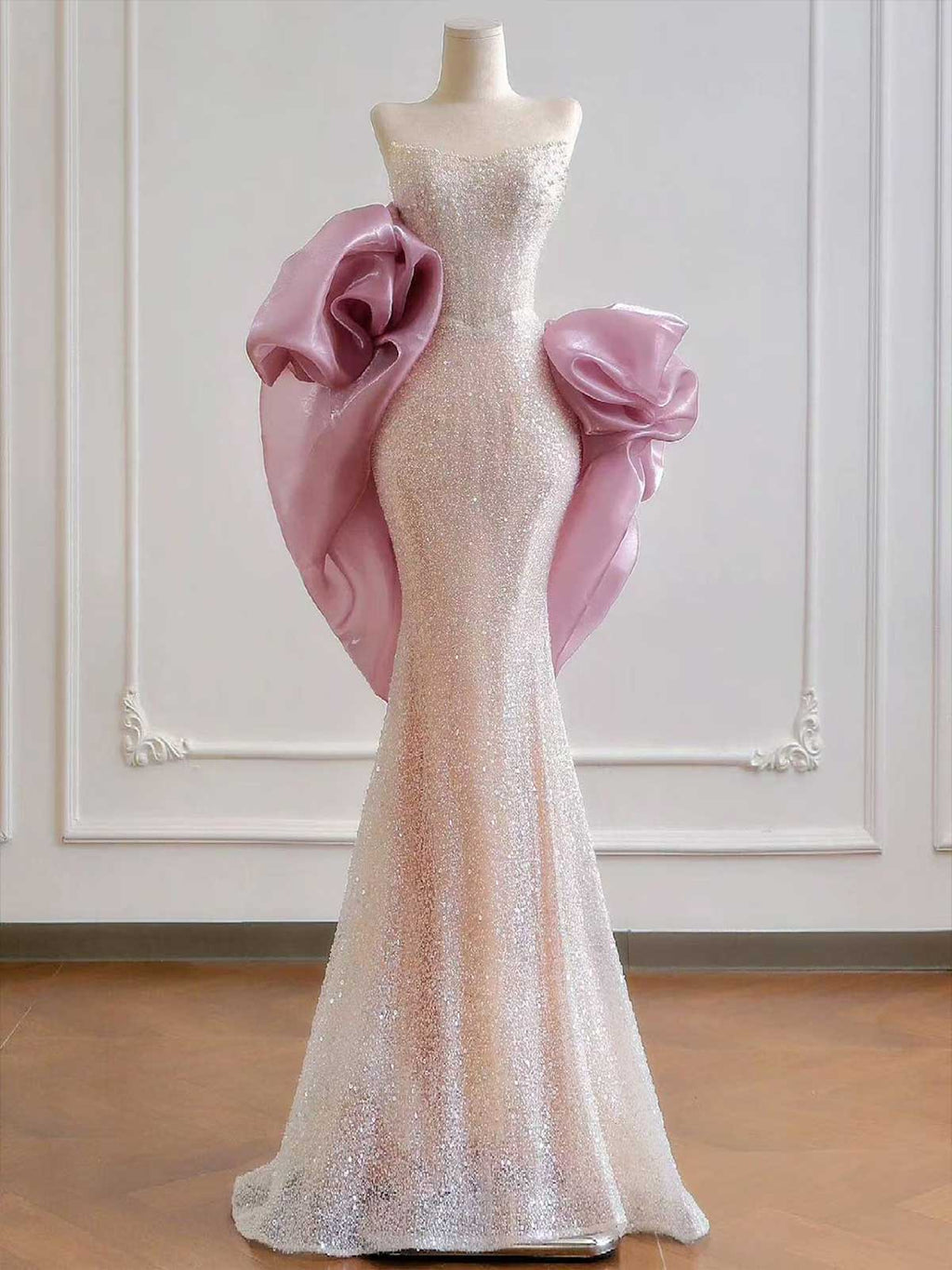 Stunning Glitter Mermaid Evening Gown | Sparkling Sequin Formal Dress