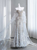 Luxury Beaded Feather Mermaid Evening Gown