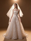Chic Off-Shoulder Lace Wedding Gown