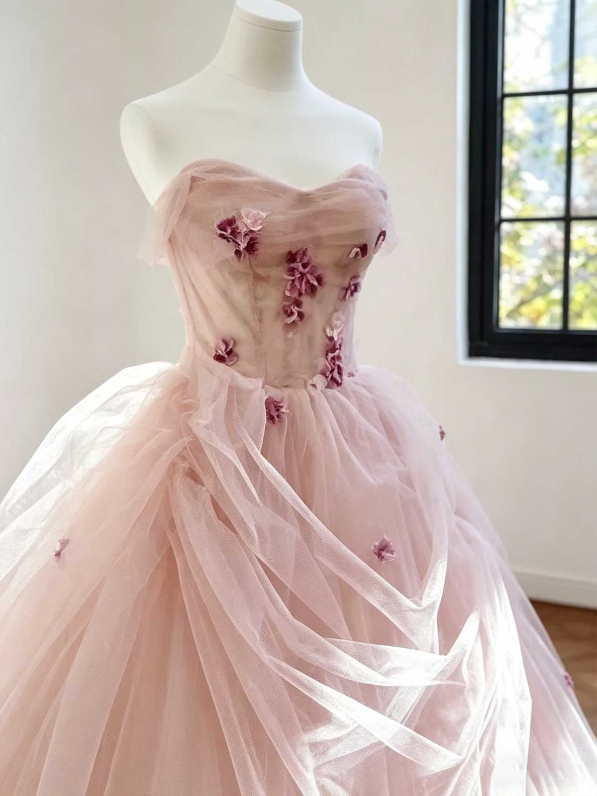Dusty Pink Tulle Ball Gown