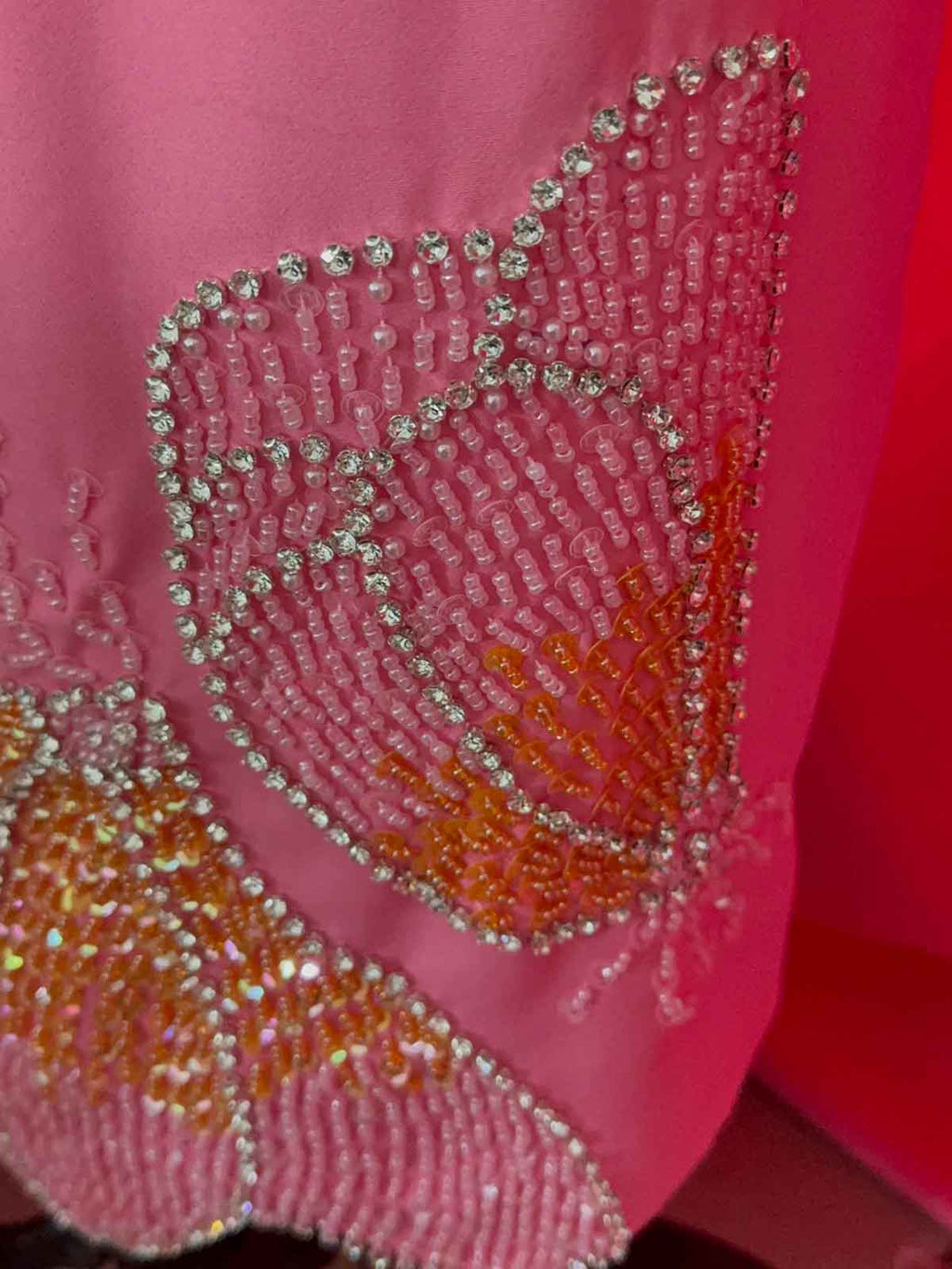 Elegant Hot Pink Satin Evening Gown with Back Peplum Detail