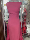 Elegant Hot Pink Satin Evening Gown with Back Peplum Detail
