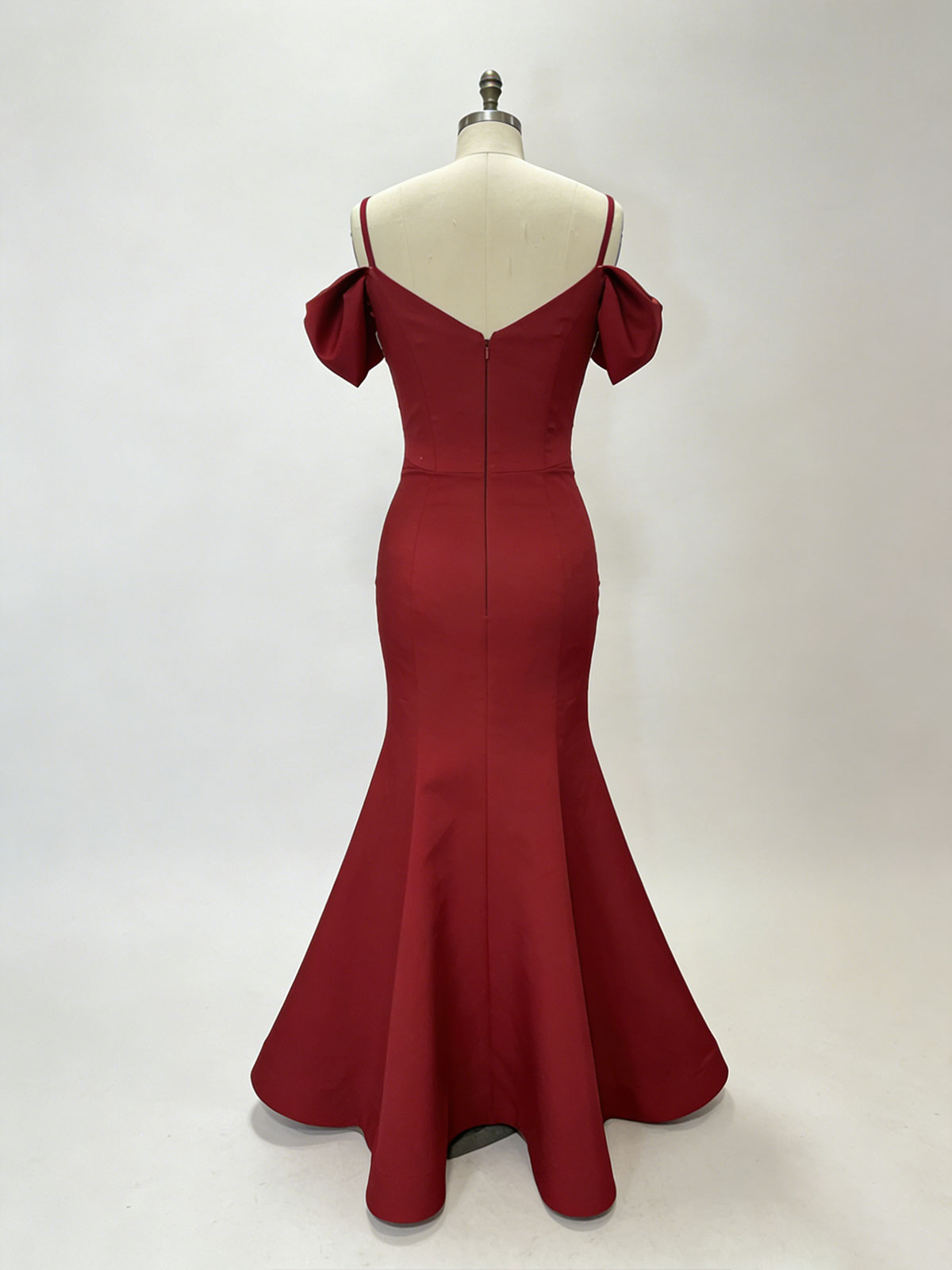 Elegant Red Satin Evening Dress with Sparkle Corset Bodice - Perfect for Weddings