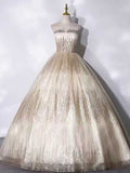 Champagne Gold Ombre Sequin Ball Gown