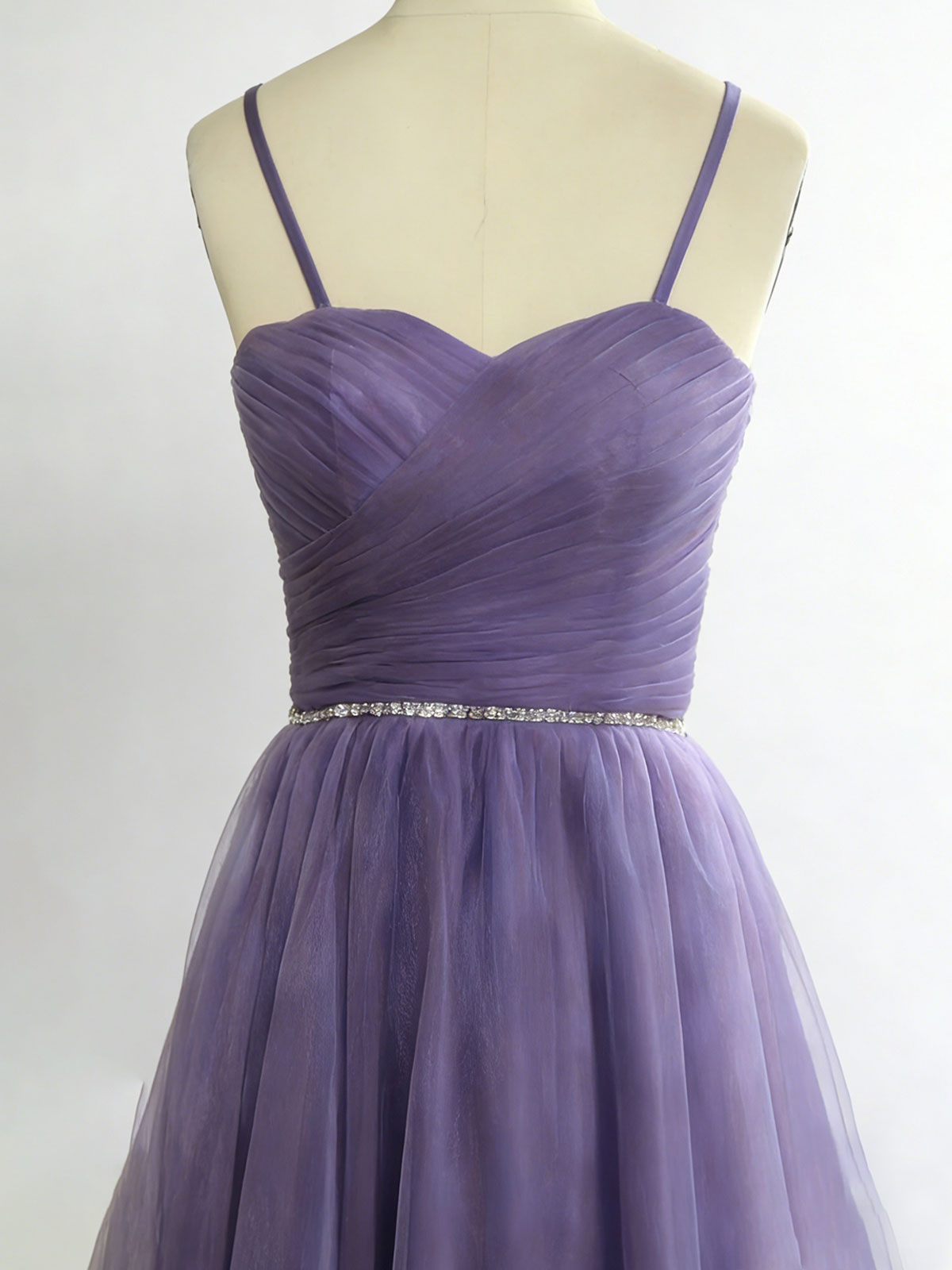 Elegant Purple Spaghetti Strap Evening Dress for Weddings & Galas