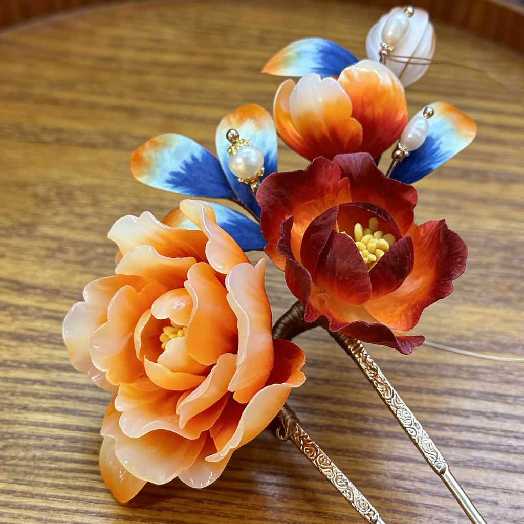 Hand Made Velvet Flowers Hair Clip  Green Creative Accessories Hairpin