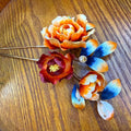 Hand Made Velvet Flowers Hair Clip  Green Creative Accessories Hairpin