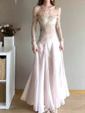 Off Shoulder Lace Mesh Flowy Chiffon Evening Maxi Dress